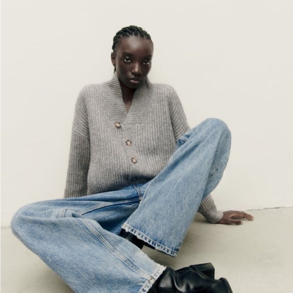 ZARA KNIT BOMBER JACKET - Picture 3 of 9